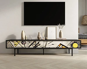 купить стильные Комод с четырьмя ящиками под TV "Emerson" by Kandinsky арт EM06/Print_01 в интернет-магазине