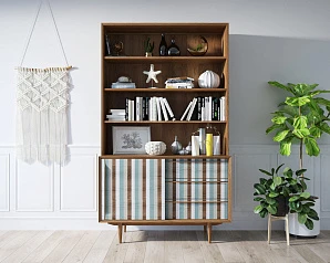 купить стильные Стеллаж "Bruni print 1" с дверками арт BR-01/print_1