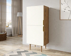 красивый Вертикальный комод с двумя дверками "Line" LN05/GR1/beige
