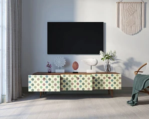 красивый Комод "Berber" с ящиками низкий под TV принт 24 арт BB19/Print_24 в интернет-магазине