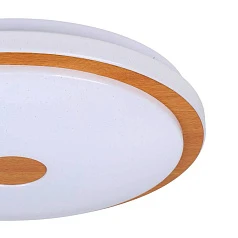 купить 900598 Настенно-потолочный светильник LANCIANO 1, LED 24W, 1900lm, H75, ?400, сталь, дерево, белый, коричневый/пластик с эффектом кристаллов, белый, х