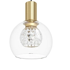 купить стильные 390279 Люстра диммируемая TERQUE, 6X5,4W (LED), 3000K, 3060lm, ?540, сталь, черный, матовая латунь/стекло, прозрачный