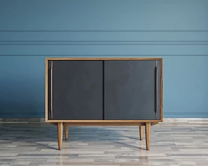 Комод "Bruni Black" две дверки арт BR25Black в интерьере