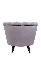 заказать Низкое кресло ракушка Pearl Grey на черных ножках