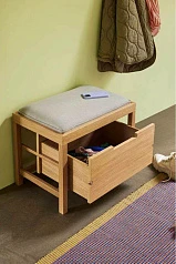 купить БАНКЕТКА BIFI HUBSCH, СВЕТЛО - СЕРЫЙ / НАТУРАЛЬНЫЙ