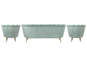 Комплект кресел и дивана ракушка Pearl Triple Green