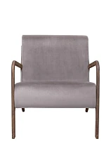 купить красивое Низкое кресло с деревянными подлокотниками Mody Grey серый в интернет-магазине
