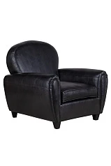 заказать стильное Кресло кожаное широкое Flog черное