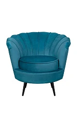 фото Кресло ракушка Pearl Marine на черных ножках в интерьере