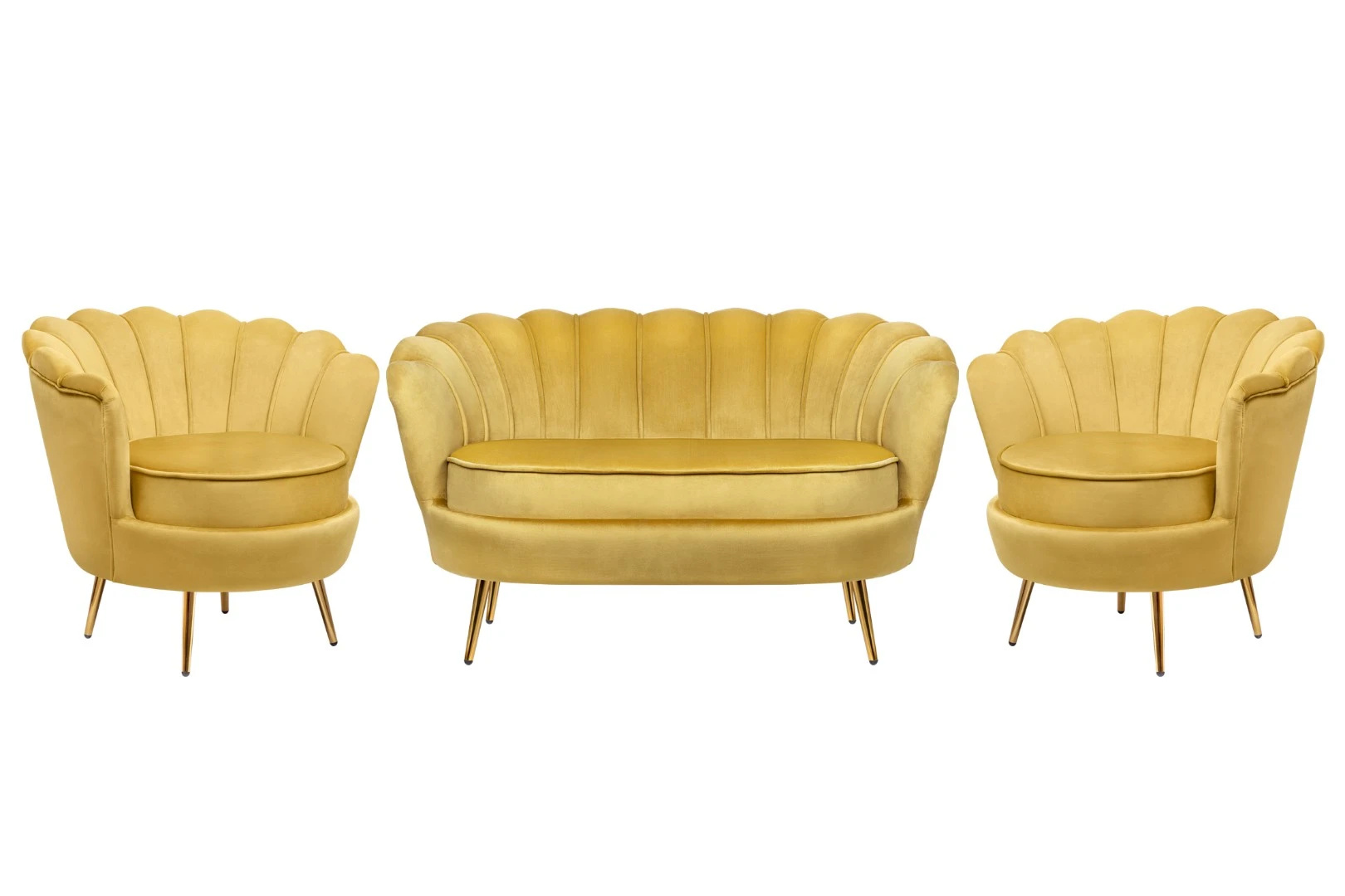 красивые Комплект кресел и дивана ракушка Pearl Double Yellow в интернет-магазине