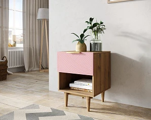 купить стильные Тумбочка с верхним ящиком "Line" LN10/GR1/pink в интернет-магазине