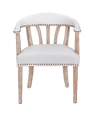 Мягкий стул с подлокотниками Tanner White Leather в интернет-магазине