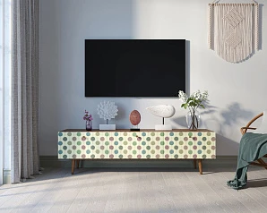 красивый Комод "Berber" с ящиками низкий под TV принт 24 арт BB19/Print_24 в интернет-магазине