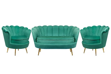 купить стильные Комплект кресел и дивана ракушка Pearl Double Green V2