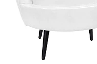 Низкое кресло ракушка Pearl White на черных ножках в интернет-магазине