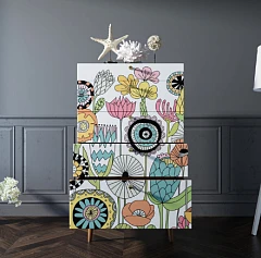 стильный Комод высокий "Berber"  арт BB10/Print_03