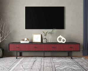 купить стильные Комод с четырьмя ящиками под TV "Emerson" арт EM06/red/L в интернет-магазине