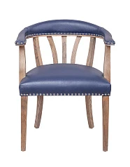Мягкий стул с подлокотниками Tanner Blue Leather на заказ