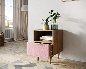 Тумбочка с нижним ящиком "Line" LN09/GR1/pink на заказ в интернет-магазине