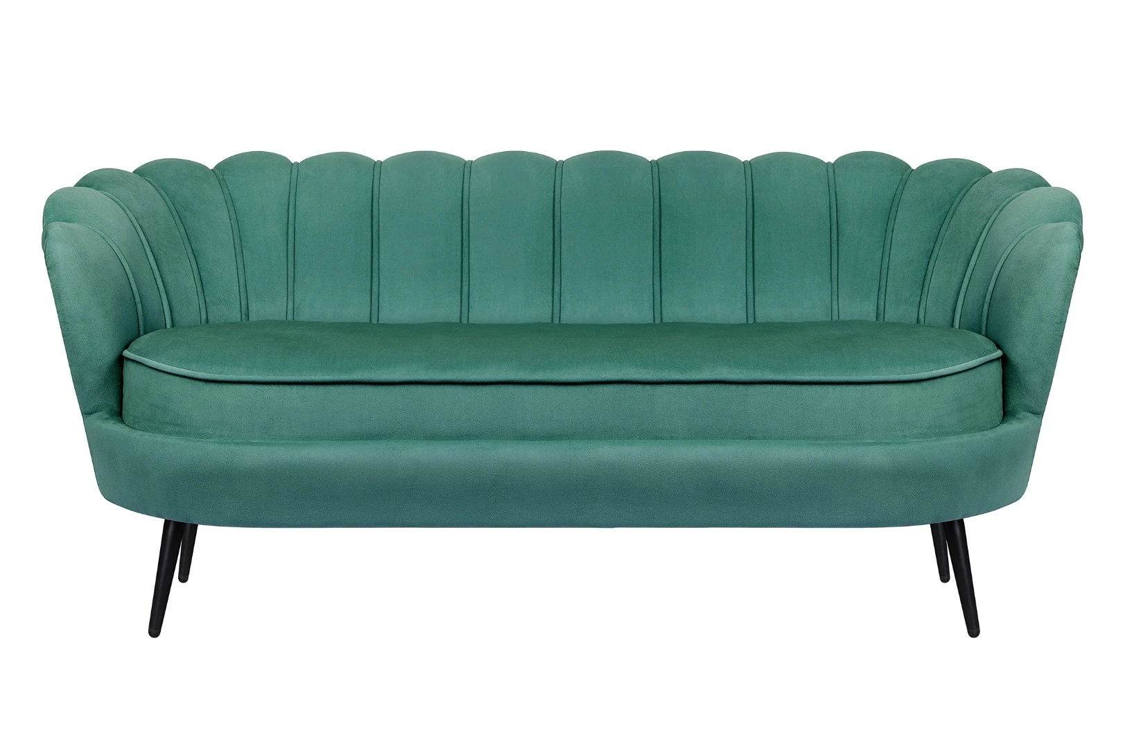 Диван ракушка для гостиниц Pearl Triple Green V2 на черных ножках на заказ в интернет-магазине