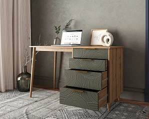 Стол рабочий "Line" одной тумбой R23/browngrey в интернет-магазине
