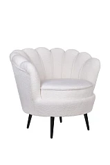 заказать Низкое кресло ракушка Pearl цвет белый на черных ножках