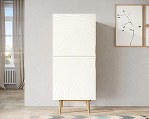 красивый Вертикальный комод с двумя дверками "Line" LN05/GR1/beige