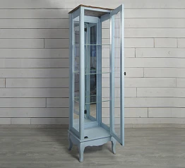 Шкаф "Leontina Blue" для посуды узкий/низкий арт ST9319B