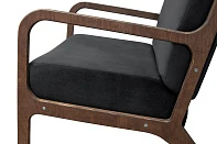 купить Низкое кресло с деревянными подлокотниками Mody Black черное