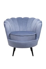 Низкое кресло ракушка Pearl Sky на черных ножках на заказ
