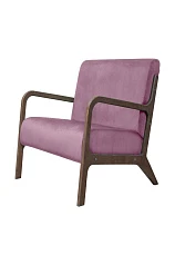 красивые Низкое кресло с деревянными подлокотниками Mody Pink розовый в интернет-магазине