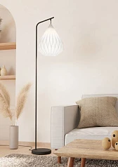 красивые 43895 Торшер с ножным выключателем MINTING, 1X40W (E27), H1585, сталь, черный / бумага, белый на заказ