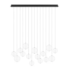 фото 390334 Люстра диммируемая ESPARDELLO, 8X5,4W (LED), 3000K, 4080lm, L1170, B200, H1500, сталь, черный/стекло, прозрачный