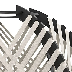 фото 44009 Торшер WAVERTON, 1х40W (E27), H1430, ?400, сталь черный / текстиль, дерево, белый, черный