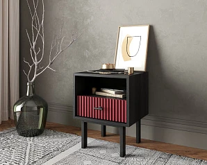 красивые Тумбочка с нижним ящиком "Emerson" арт EM17/red/L в интернет-магазине