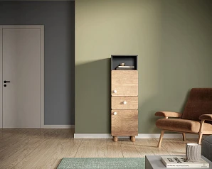 красивые Узкий шкаф сдвумя дверками и одним ящиком "Split" SP13