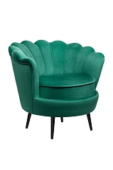 Низкое кресло ракушка Pearl Green V2 на черных ножках в интернет-магазине