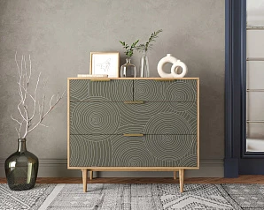 купить красивый Комод с четыремя ящиками "Line" R22/browngrey в интернет-магазине