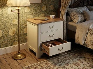 заказать Бежевая прикроватная тумба "Оливия (Olivia)" на 3 ящика арт GA3002C