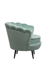 купить Низкое кресло ракушка Pearl Green на черных ножках