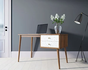 купить Стол рабочий "Berber" принт 15 с одной тумбой арт BB20/Print_15 в интернет-магазине