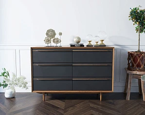 красивые Комод "Bruni Black" с шестью ящиками арт BR05Black на заказ