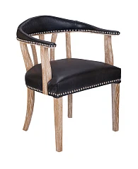 фото Мягкий стул с подлокотниками Tanner Black Leather