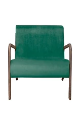 красивое Низкое кресло с деревянными подлокотниками Mody Green V2 цвет зеленый на заказ