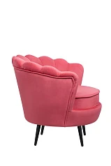 Низкое кресло ракушка Pearl Karmin на черных ножках