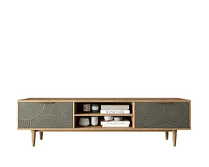 купить Комод "Line" с нишей низкий под TV R27/browngrey
