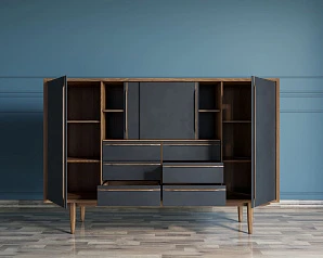 заказать стильные Большой комод "Bruni Black" арт BR09Black