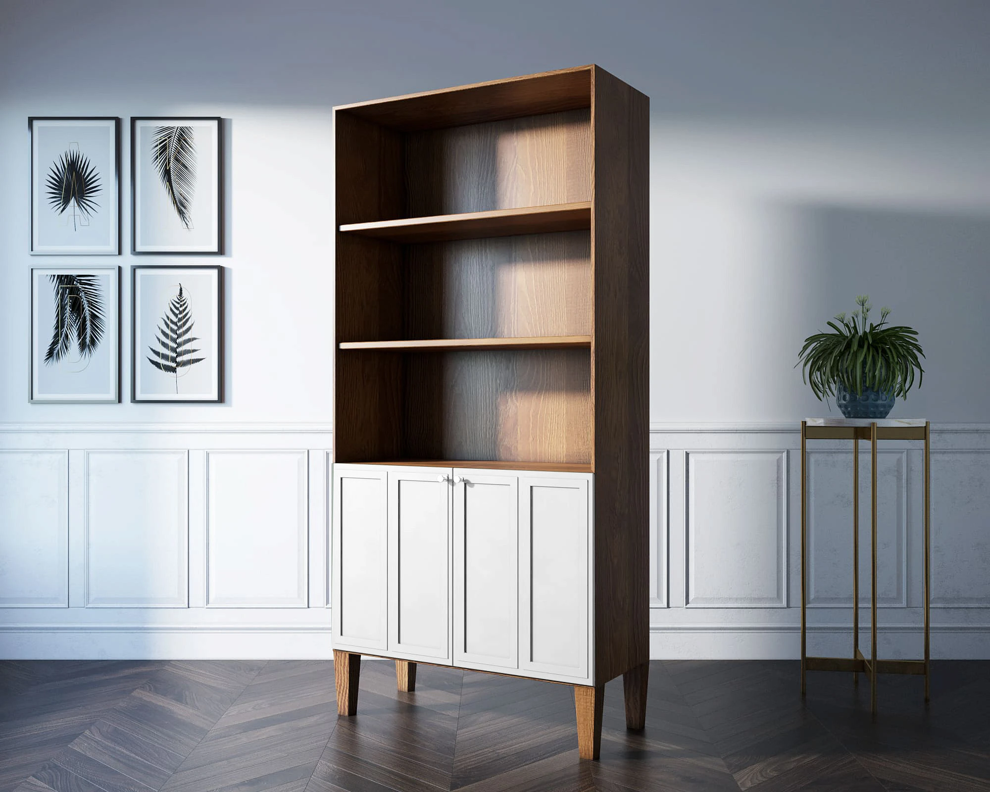 красивые Стеллаж двухстворчатый "Andersen" арт AN12/2WH в интернет-магазине