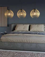 900167 Подвесной потолочный светильник VENEZUELA, 3x40W, E27, L935, B235, H1100, сталь, черный, золотой