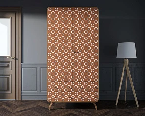 красивый Шкаф в скандинавском стиле "Ellipse Print" с ящиками принт 3 арт EL15/print_03